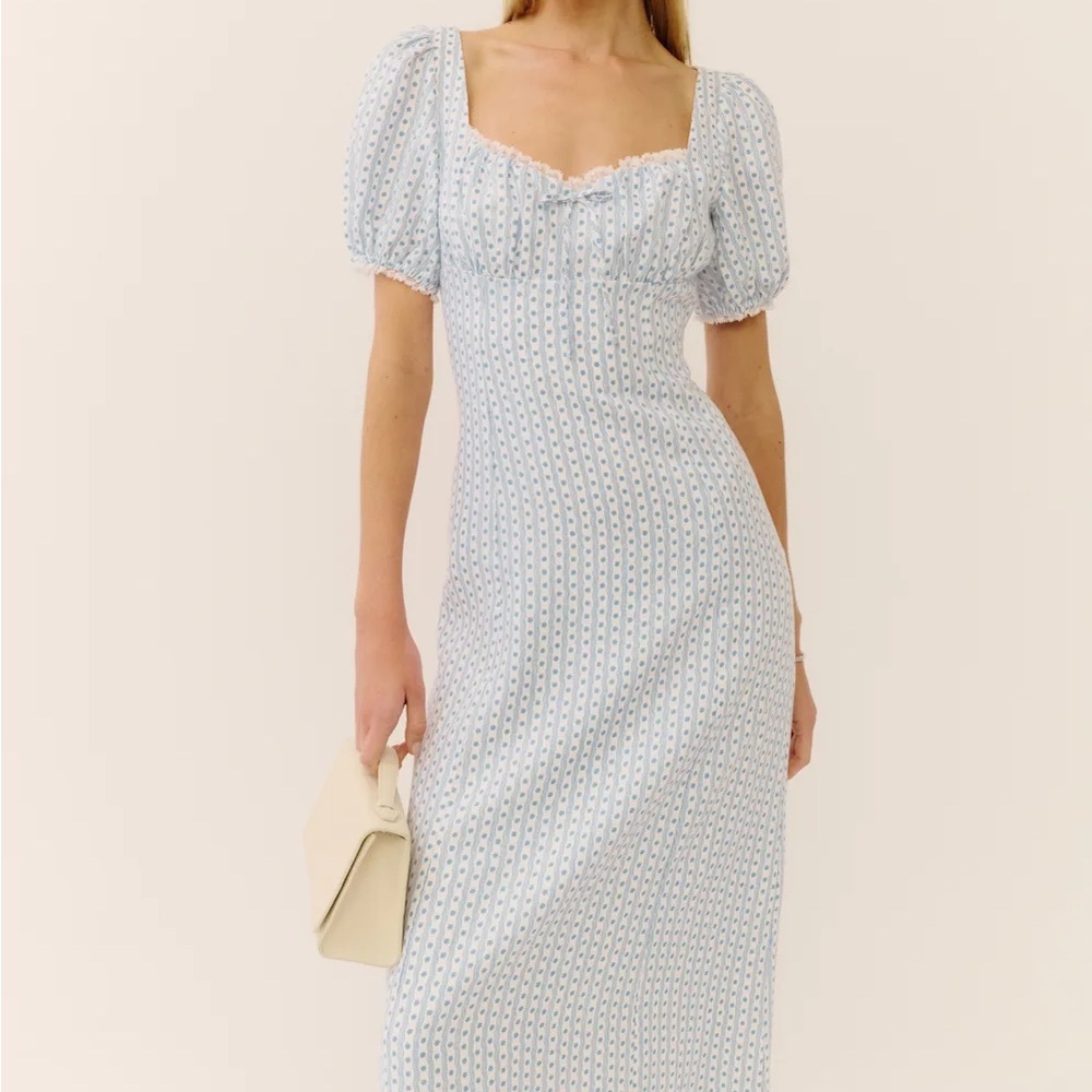 Reformation Cherise Linen Dress Ivory - Size 6